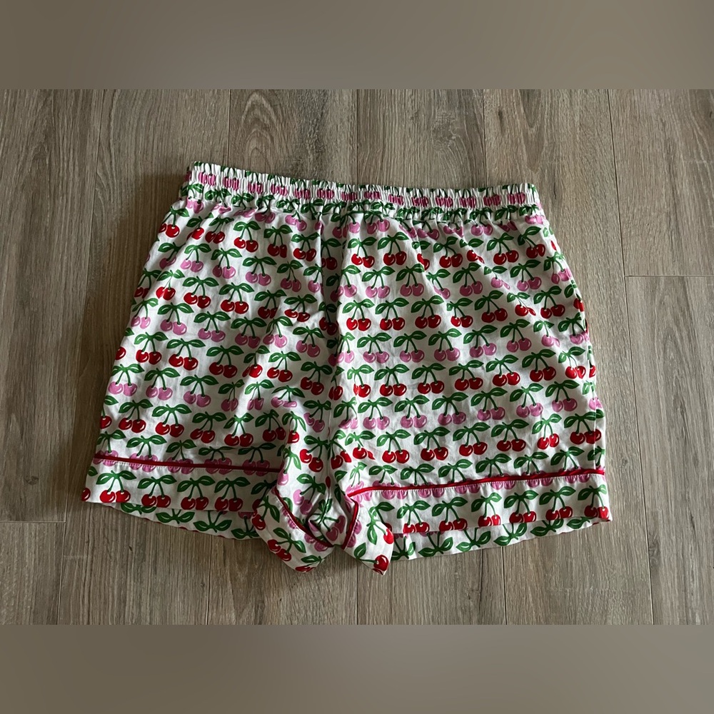 Boden Women’s Pajama Shorts Ivory Cherries Drawstring Waist - Size 12 - Picture 6 of 6